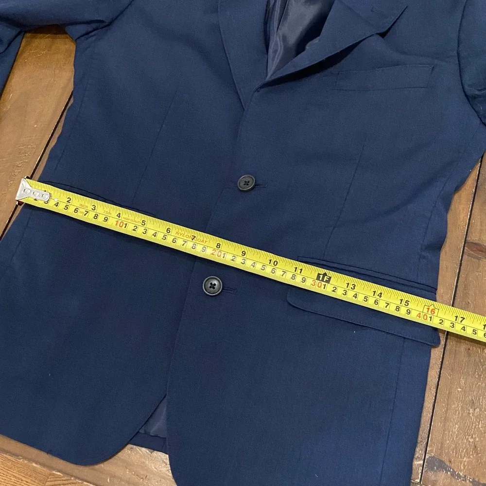Bonobos Mens Slim Fit Navy Blue Wool Blazer Sport Coat 36S 15400-BLH06